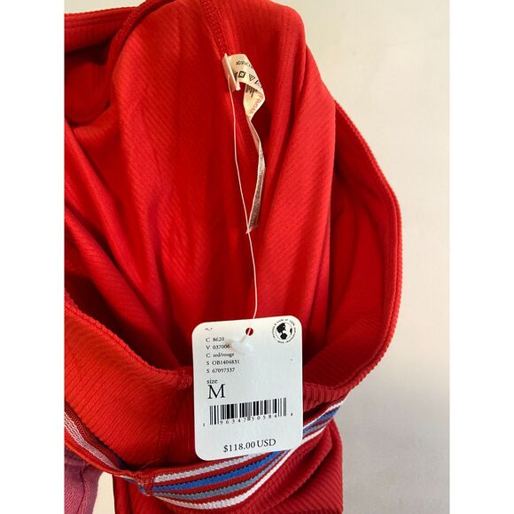 NWT Free People FP Movement Hard To Forget Red Ribbed Flare Leg SIZE MEDIUM - Picture 5 of 7